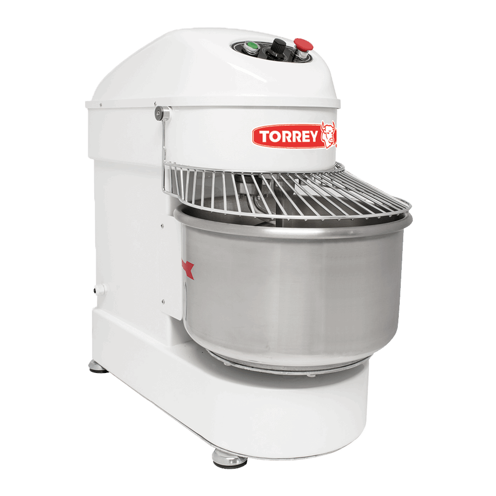 Tazón de acero inoxidable, 20 litros, Base de hierro vaciado, Transmisión de banda dentada, Timer programable
