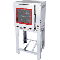 Horno Coriat de Convección a gas, con capacidad de 5 charolas de 53x32.5 cm, controlado por 1 termostato digital, Fabricada totalmente en lámina de acero aluminizado, Medidas exteriores totales: Frente: 0.970 m Fondo: 0.840 m Alto: 1.667 m peso: 80 kg.