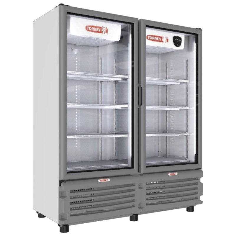 Refrigerador vertical de 35 pies3 con compresor inverter  Nuevo compresor Inverter Ahorra hasta el 50% de energía Utiliza gas refrigerante ecológico R290  Control inteligente de temperatura Condensador de bajo mantenimiento Puertas de doble vidrio templado Iluminación LED Incluye 8 parrillas ajustables