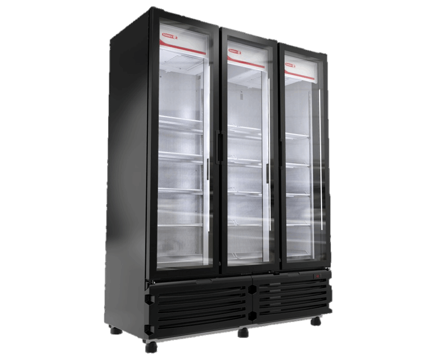 Refrigerador comercial de 42 pies3, con un rango de temperatura óptimo de 0º a 9º C, control de temperatura digital e iluminación LED de alta intensidad.