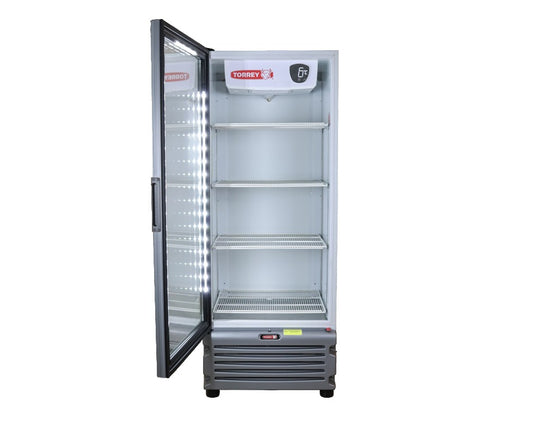 Refrigerador vertical de 17 pies3 con compresor inverter  Nuevo compresor Inverter Ahorra hasta el 50% de energía Utiliza gas refrigerante ecológico R290  Control inteligente de temperatura Condensador de bajo mantenimiento Puertas de doble vidrio templado Iluminación LED Incluye 4 parrillas ajustables 