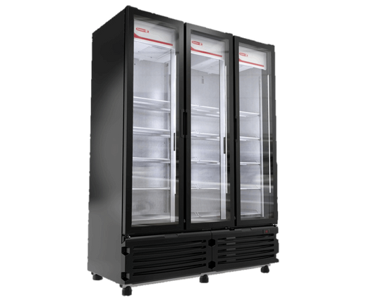 Refrigerador comercial de 42 pies3, con un rango de temperatura óptimo de 0º a 9º C, control de temperatura digital e iluminación LED de alta intensidad.